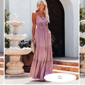 Mauve Cut Out Maxi Dress